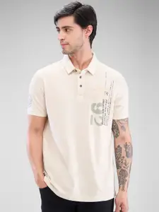 SPYKAR Men Typography Printed Polo Collar Slim Fit T-shirt