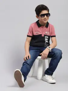 Monte Carlo Boys Polo Collar Colourblocked T-shirt