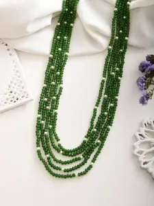 Silvermerc Designs Brass 5 Layers Crystal Necklace