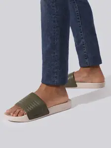 NEEMANS Men Striped Rubber Sliders