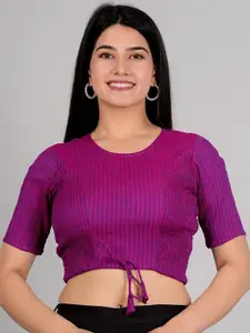 YASH GALLERY Printed Round Neck Saree Blouse