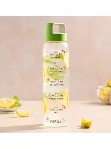 BOROSIL Neo Motivational Green & Transparent Single Glass Printed Water Bottle 1 L