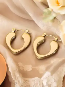 KARISHMA KREATIONS Gold Plated Contemporary Hoop Earrings