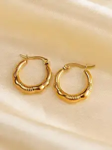 KARISHMA KREATIONS Gold-Plated Circular Hoop Earrings