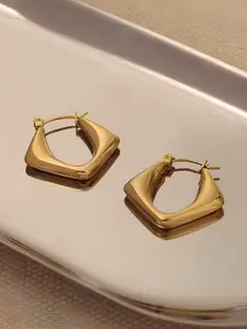 KARISHMA KREATIONS Gold-Plated Stainless Steel Geometric Hoop Earrings