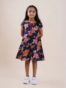 Sangria Printed Pure Cotton A-Line Dress