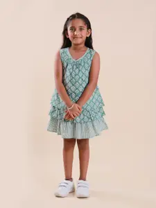 Sangria Ethnic Motifs Printed Pure Cotton A-Line Dress