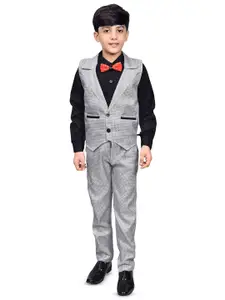 BAESD Boys 3 Pieces Checked Waistcoat and Trouser