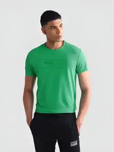 U.S. Polo Assn. Men Typography Printed Slim Fit Round Neck T-shirt