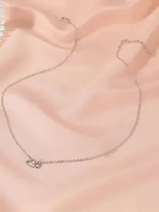 Goho Stone Studded Heart Shaped Necklace