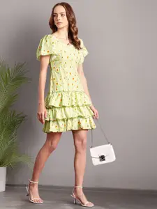 all about you Floral Print Layered Dress