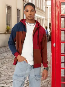 Kook N Keech Colourblocked Hooded Cotton Terry Relaxed Fit Sweatshirt