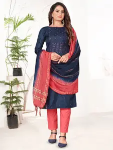 KIMISHA Floral Embroidered Sequinned Unstitched Dress Material