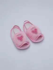 BAESD Infant Girls Embellished Open Toe Flats
