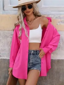 Fab Star Women Comfort Solid Oversized Casual Shirt