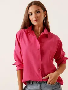 Fab Star Women Comfort Solid Oversized Casual Shirt