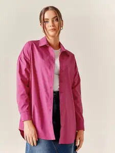 Fab Star Women Comfort Solid Oversized Casual Shirt