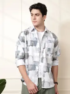 WROGN Abstract Printed Textured Casual Shirt