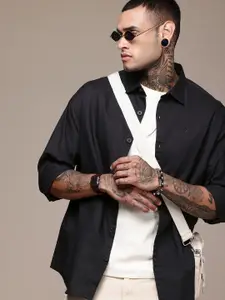 WROGN Oversized Fit Opaque Pure Cotton Casual Shirt