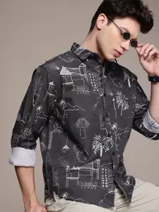 WROGN Opaque Conversational Printed Pure Cotton Casual Shirt