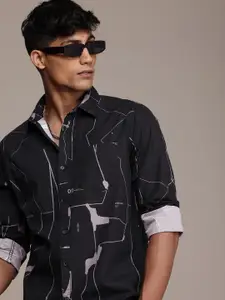 WROGN Abstract Printed Pure Cotton Casual Shirt