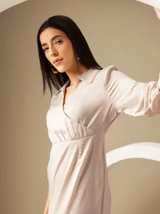 Chemistry Asymmetric Hem Wrap-Style Midi Dress