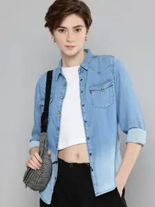 Levis Spread Collar Chambray Casual Shirt