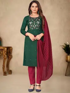 KIMISHA Floral Embroidered Unstitched Dress Material