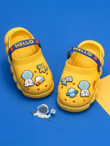 Yellow Bee Boys Space Theme Self Design Clogs