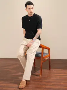 Highlander Men Knitted Textured Polo Collar T-shirt