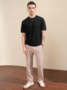 Highlander Men Knitted Textured Relaxed Fit Tshirt