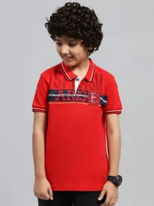 Monte Carlo Boys Typography Printed Polo Collar T-shirt