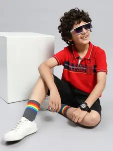Monte Carlo Boys Typography Printed Polo Collar T-shirt