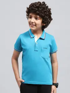 Monte Carlo Boys Solid Polo Collar Pockets T-shirt