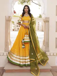 Ragavi Sweetheart Neck Cotton Ready to Wear Lehenga & Blouse With Dupatta