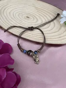 Digital Dress Room Owl & Stone Beads Wraparound Bracelet Rakhi