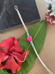 Digital Dress Room Heart Shape Thread Bracelet Rakhi