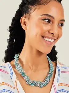 Accessorize Statement Beaded Plait Necklace
