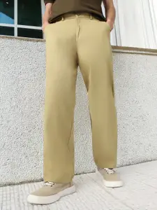 Urbano Fashion Men's Loose Baggy Fit Solid Chino Trousers Non-Stretchable