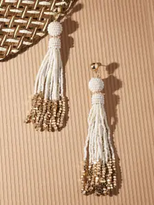 Accessorize Beaded Circular Tasselled Drop Earrings