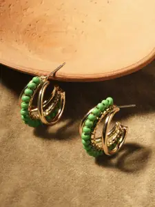 Accessorize Beaded Circular Half Hoop Earrings