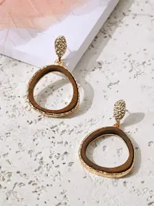 Accessorize Wooden Circular Drop Earrings