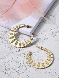 Accessorize Beaded Circular Half Hoop Earrings