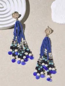 Accessorize Beaded Circular Tasselled Drop Earrings
