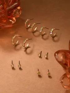 Accessorize Set Of 6 Circular Crystals Hoop Earrings