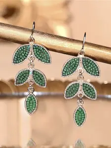 Accessorize Leaf Shaped Beaded Drop Earrings