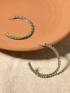 Accessorize Circular Beaded Half Hoop Earrings