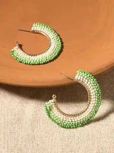 Accessorize Beaded Circular Half Hoop Earrings