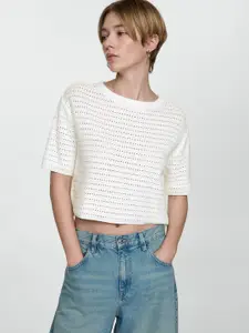 MANGO Open Knit Pure Cotton Pullover