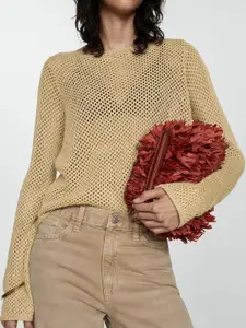 MANGO Open Knit Pullover